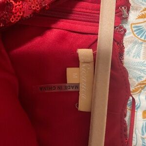 Red sparkly long dress